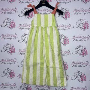 Open edit jumpsuit pants suit jumper striped cream lime green and orange tie